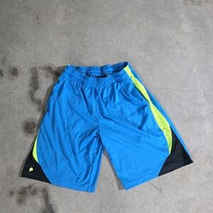 Under Armour Blue and Yellow Athletic Shorts Lightweight Breathable